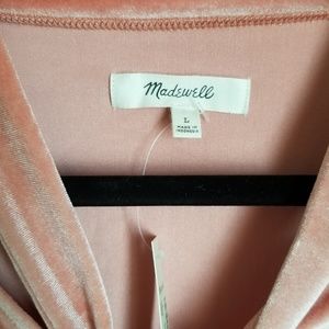 Madewell Tops - NWT Madewell Coral Velvet Tie at Neck Size Large Madewell Tops - NWT Madewell Coral Velvet Tie at Neck Size Large